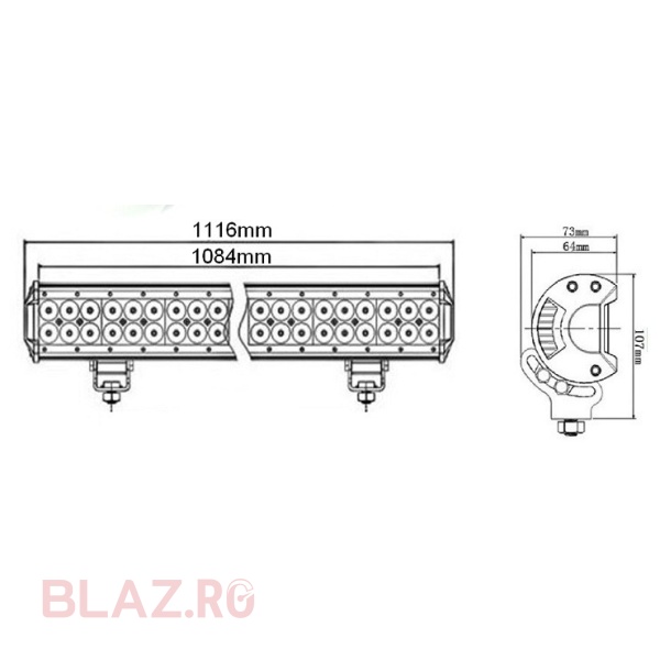 A doua imagine a Bară LED 288W / 112cm / 24500 lumeni Combo