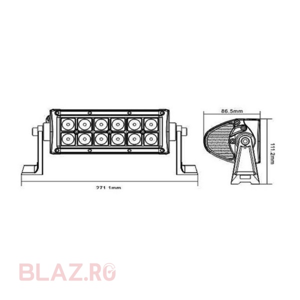 Bara LED 36W / 19cm / 2700 lumeni Spot