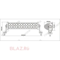 Bara LED 72W / 35cm / 5300 lumeni Combo