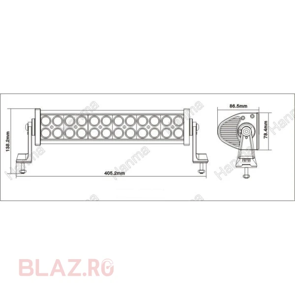 Bara LED 72W / 35cm / 5300 lumeni Combo