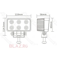 Proiector LED dreptunghiular 18W / 1450 lumeni Flood