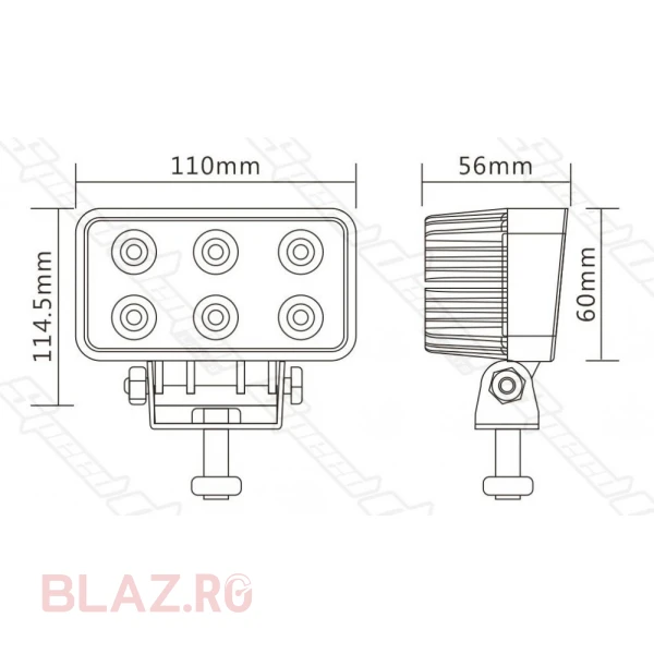 Proiector LED dreptunghiular 18W / 1450 lumeni Flood